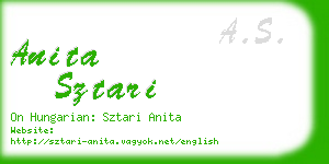 anita sztari business card